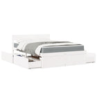 Bed met lades massief grenenhout wit 120x200 cm