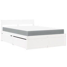 Bed Met Lades En Matras Massief Grenenhout 120 x 190 cm Wit