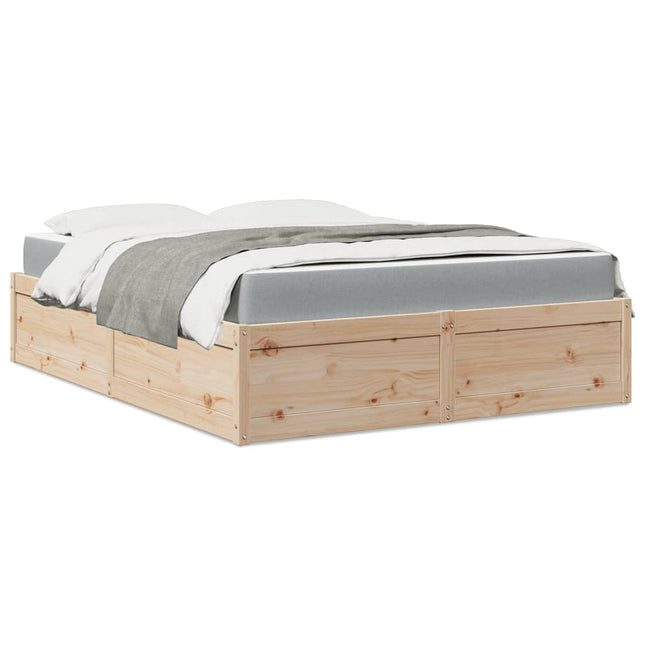 Bed met matras massief grenenhout 160x200 cm