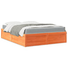 Bed met matras massief grenenhout wasbruin 160x200 cm