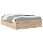 Bed met matras massief grenenhout 140x200 cm