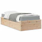 Bed met matras massief grenenhout 100x200 cm