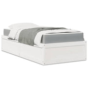 Bed met matras 90x200 cm massief grenenhout wit