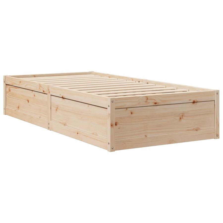 Bed met matras massief grenenhout 90x190 cm