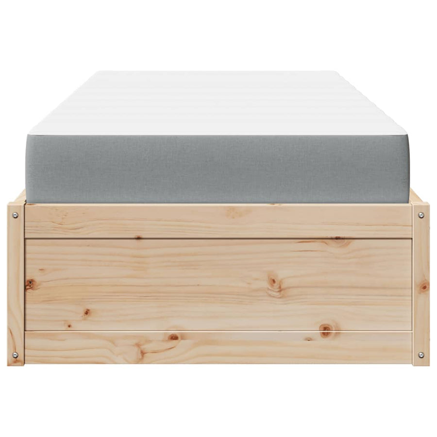 Bed met matras massief grenenhout 90x190 cm