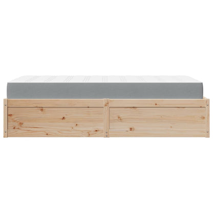 Bed met matras massief grenenhout 90x190 cm