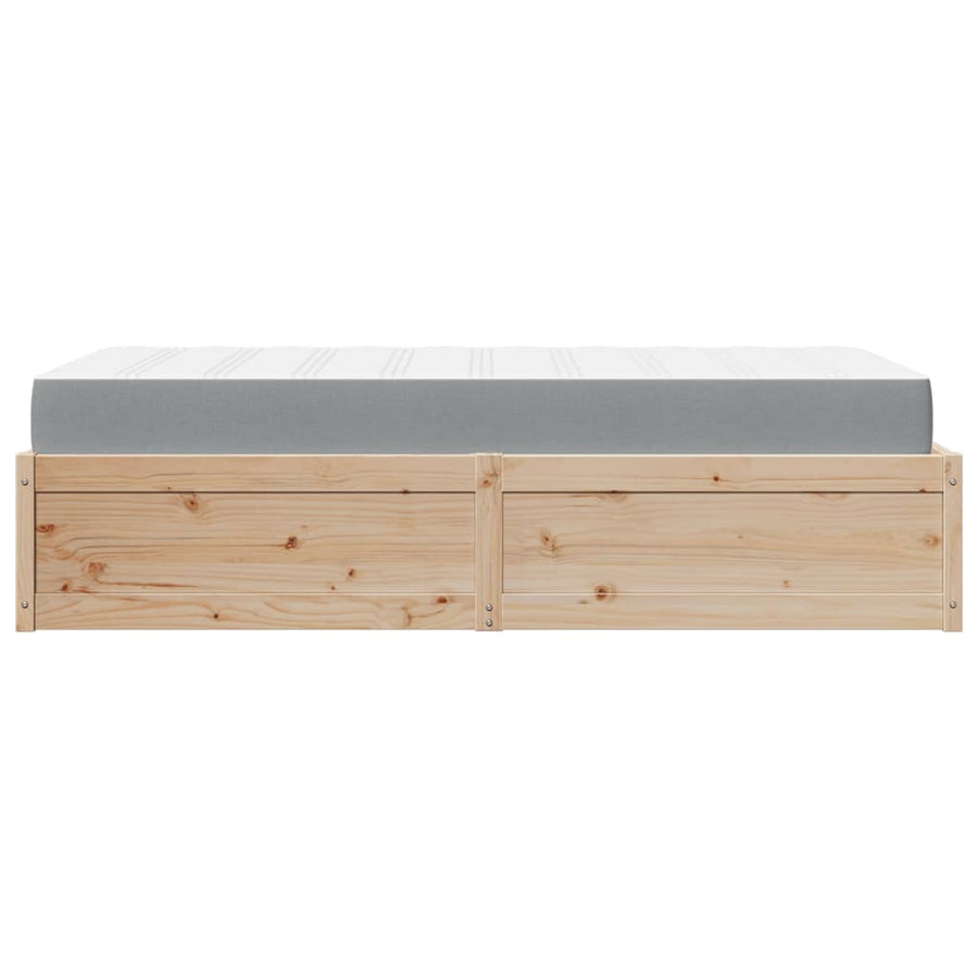 Bed met matras massief grenenhout 90x190 cm