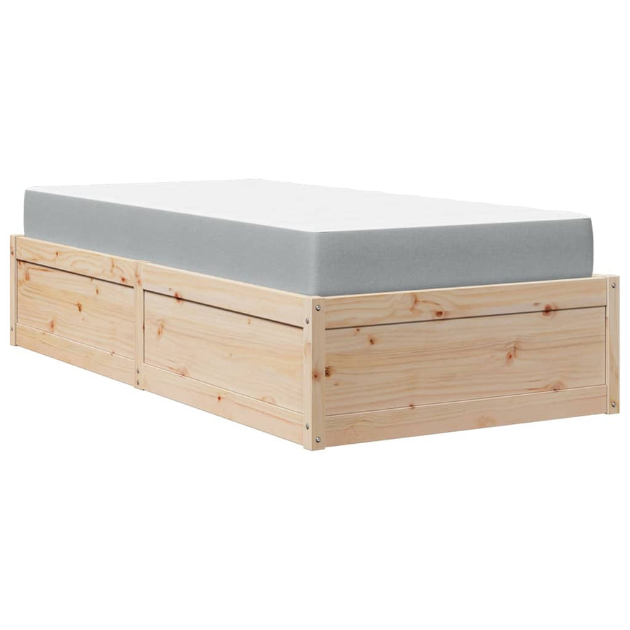Bed met matras massief grenenhout 90x190 cm
