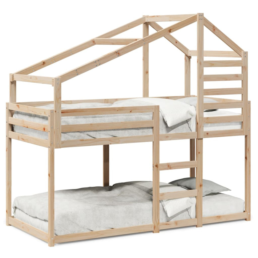 Kinderbedhuis massief grenenhout 90x200 cm