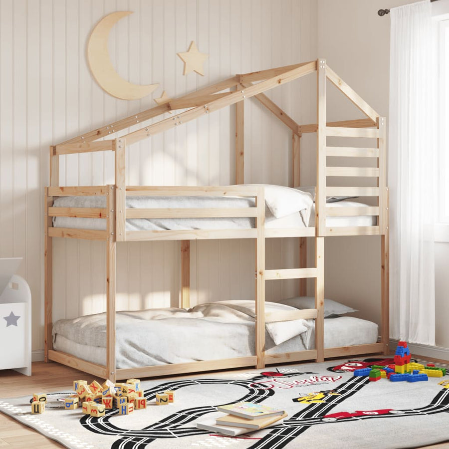 Kinderbedhuis massief grenenhout 90x200 cm