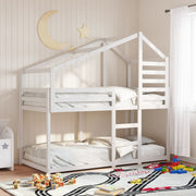 Stapelbed massief grenenhout wit 90x200 cm