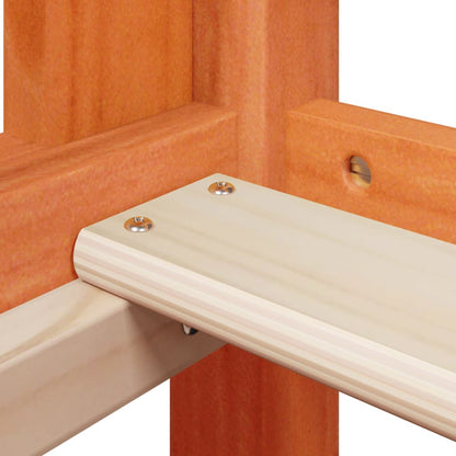 Stapelbed met bedhuis massief grenenhout wasbruin 90x200 cm