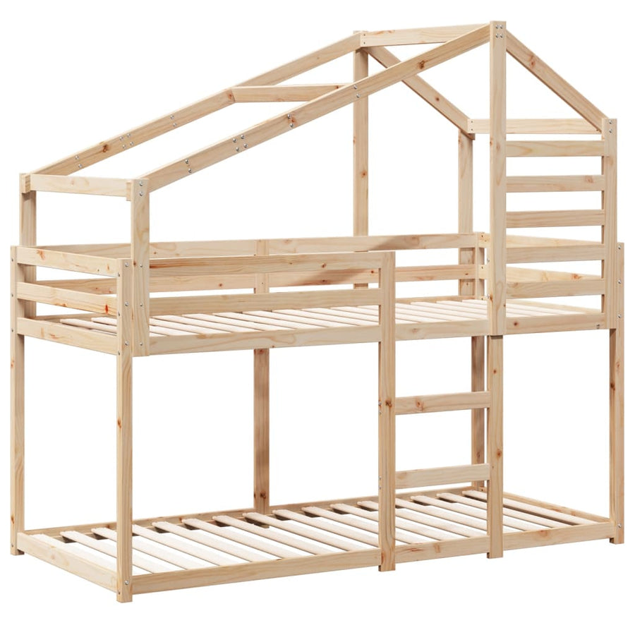 Stapelbedframe zonder matras massief grenenhout 90x190 cm