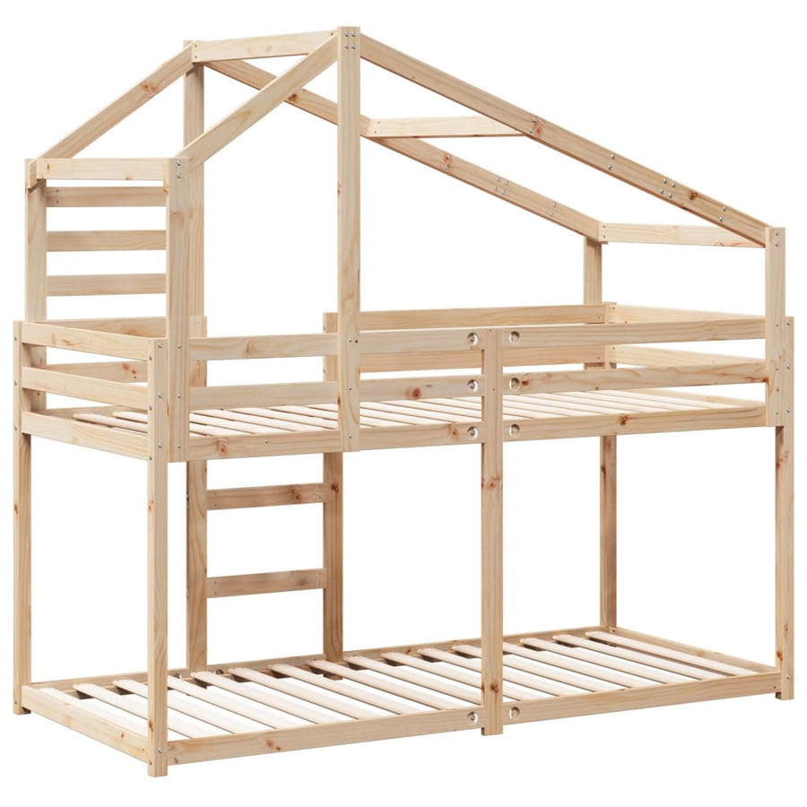 Stapelbedframe zonder matras massief grenenhout 90x190 cm