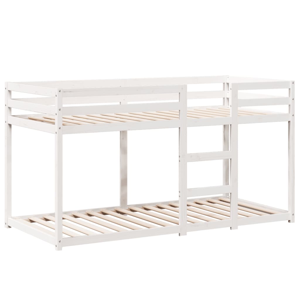 Stapelbed met dak massief grenenhout wit 90x190 cm