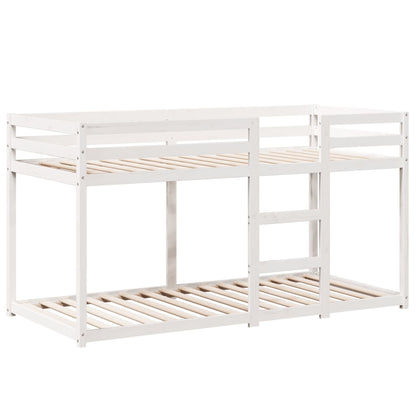 Stapelbed met dak massief grenenhout wit 90x190 cm