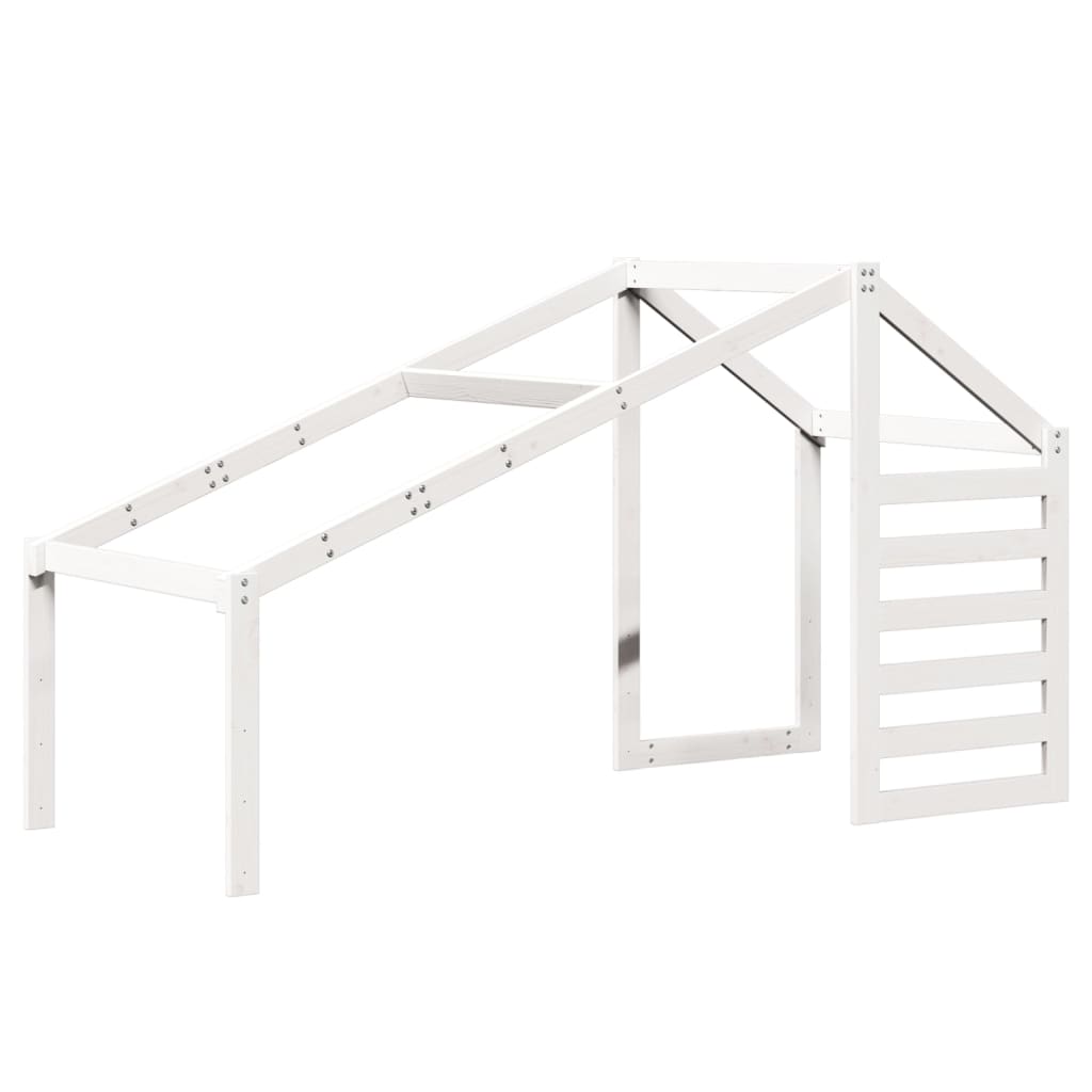 Stapelbed met dak massief grenenhout wit 90x190 cm
