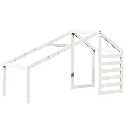 Stapelbed met dak massief grenenhout wit 90x190 cm