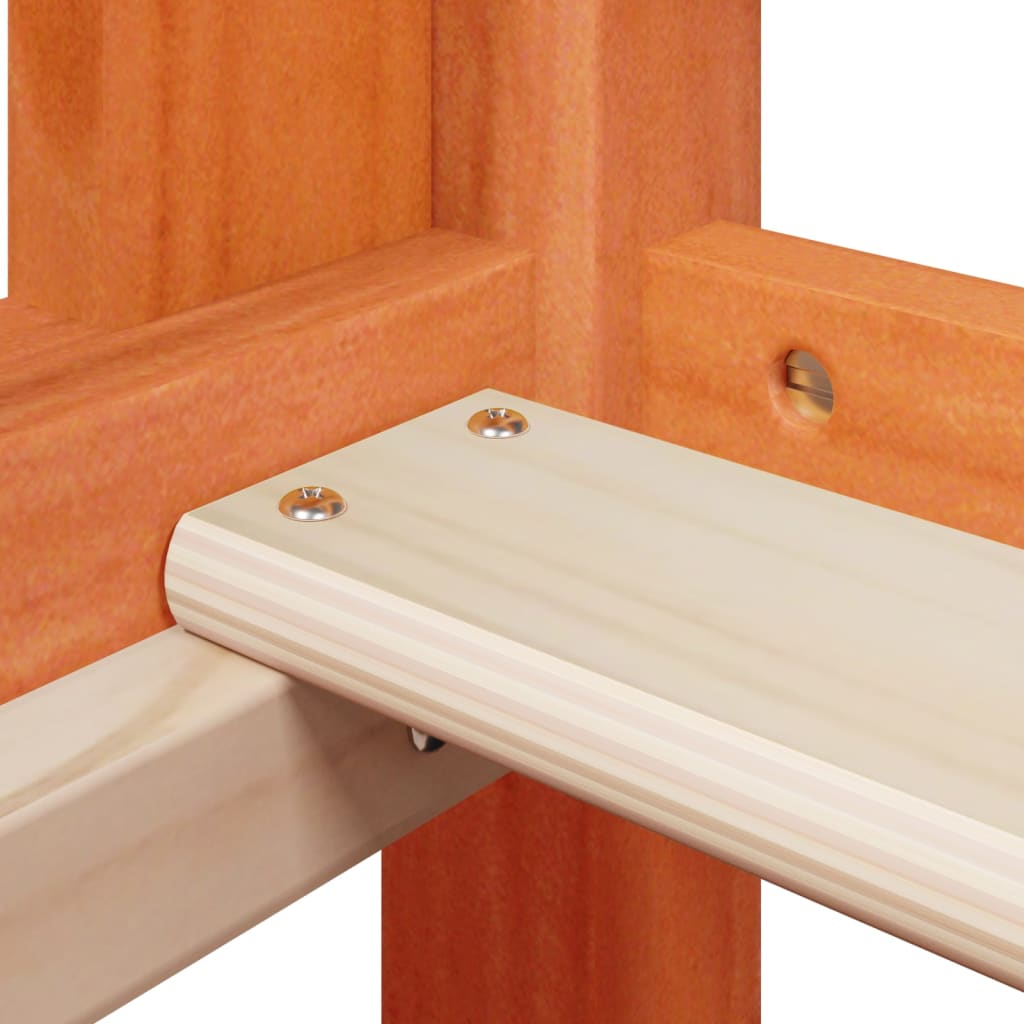 Stapelbed met dak massief grenenhout wasbruin 90x190 cm