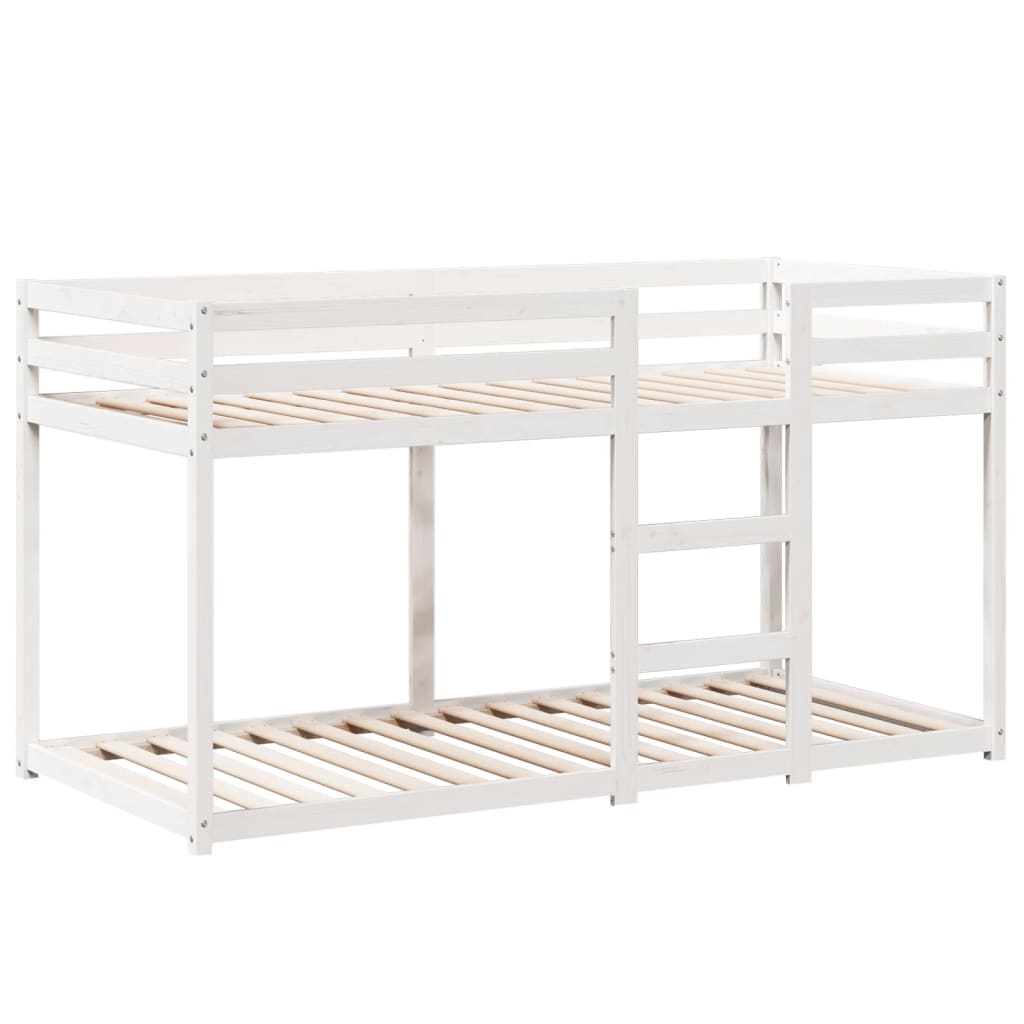 Stapelbed met dak massief grenenhout wit 75x190 cm