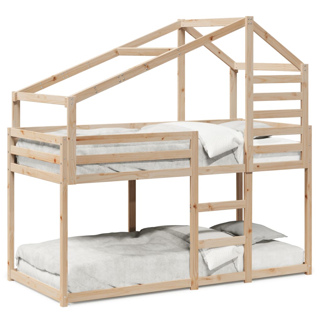 Kinderbedhuis massief grenenhout 90x200 cm