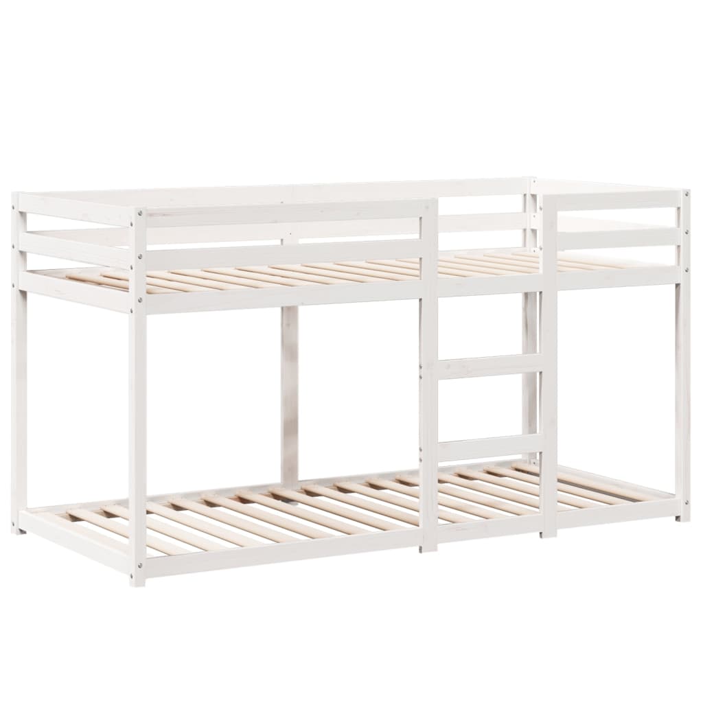 Stapelbed met dak massief grenenhout wit 90x190 cm