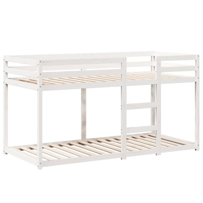 Stapelbed met dak massief grenenhout wit 90x190 cm