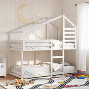 Stapelbed massief grenenhout wit 90x190 cm