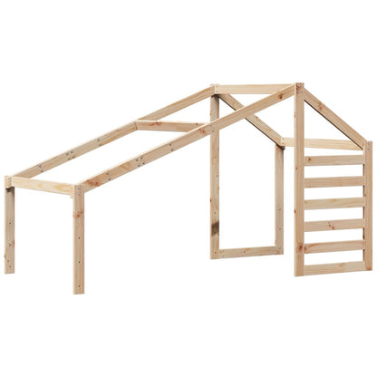 Hoogslaper Met Dak Massief Grenenhout Wasbruin 75 x 190 cm Naturel