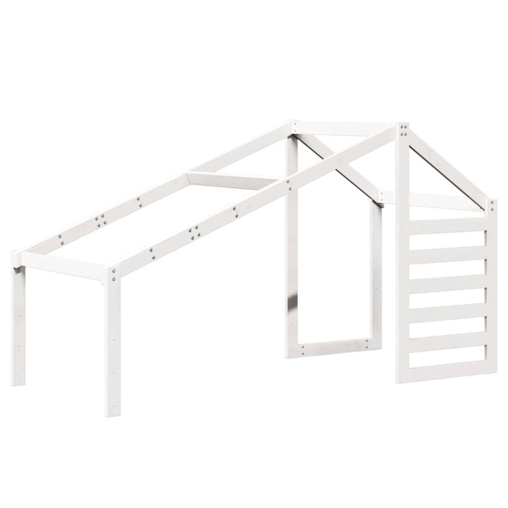 Hoogslaper met bedhuis 75x190 cm massief grenenhout wit