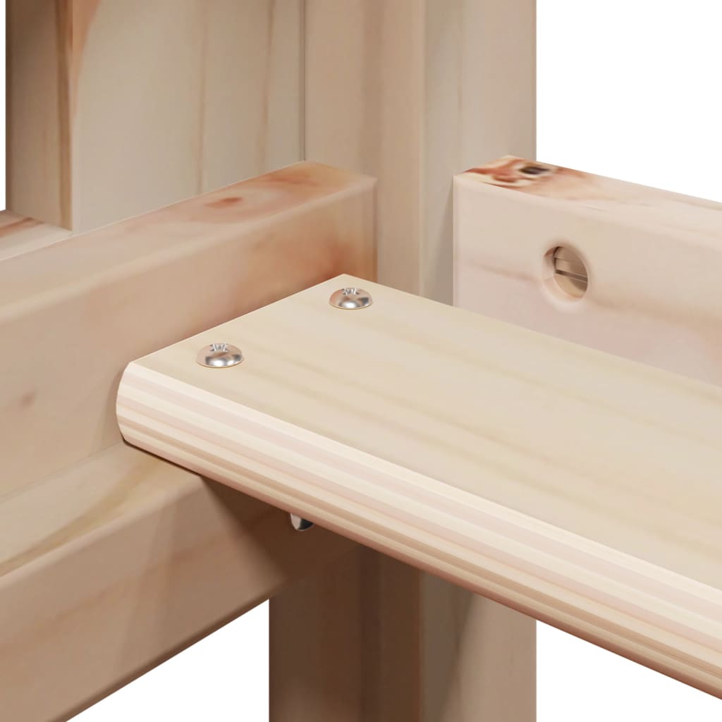 Halfhoogslaper Met Ladder En Bedhuis Grenenhout 90 x 190 cm Naturel