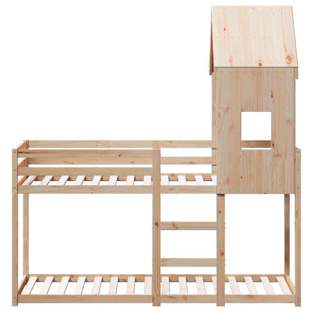 Kinderbedhuis massief grenenhout 90x200 cm