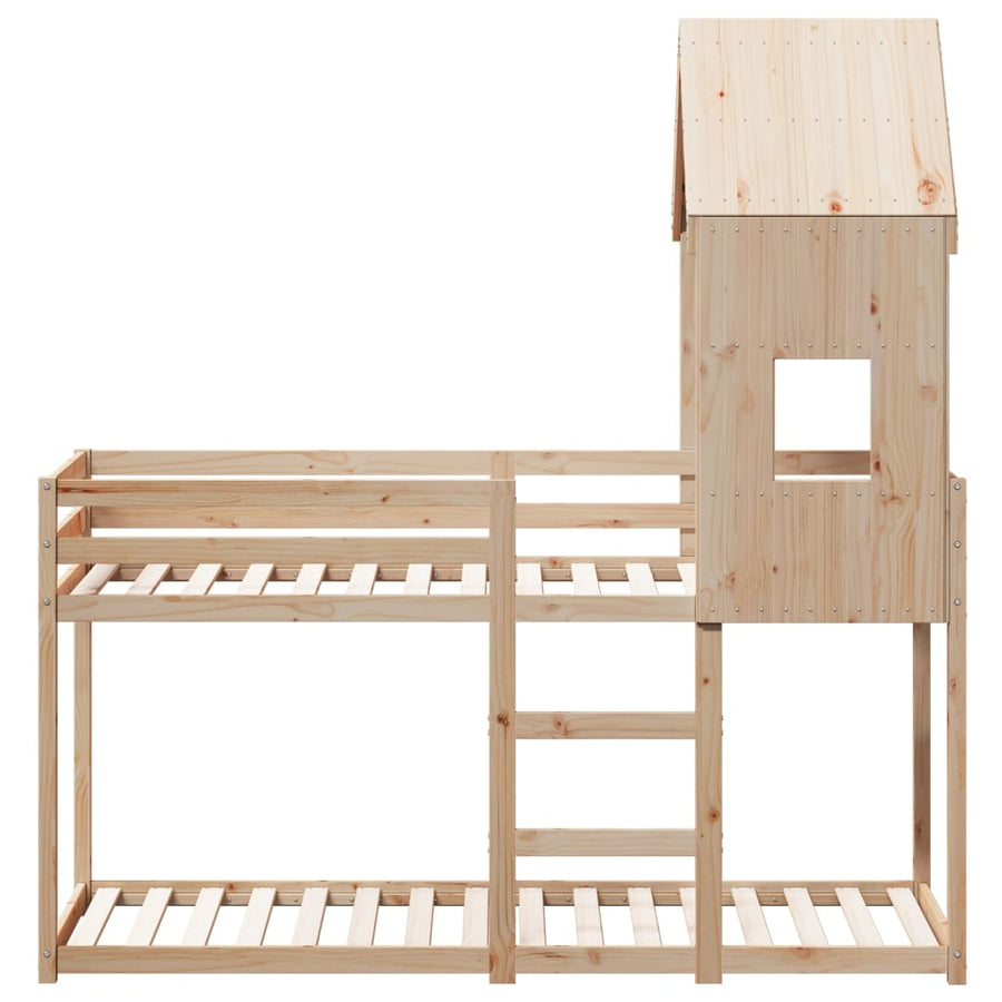 Kinderbedhuis massief grenenhout 90x200 cm
