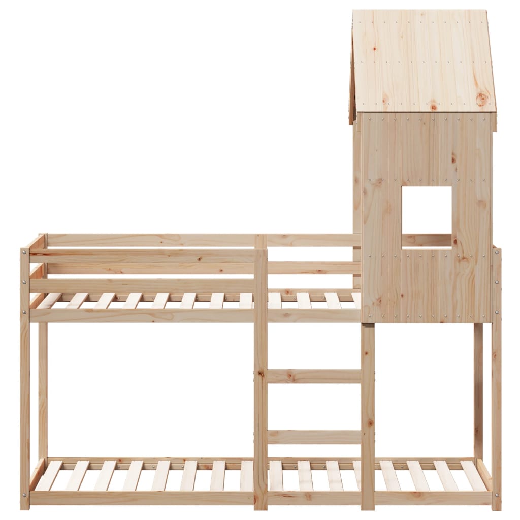 Kinderbedhuis massief grenenhout 90x200 cm