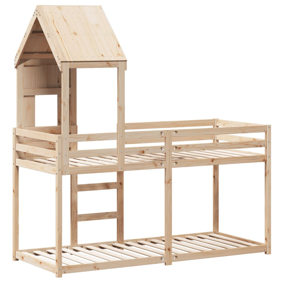 Kinderbedhuis massief grenenhout 90x200 cm