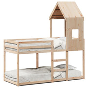 Stapelbedhuis massief grenenhout 90x200 cm