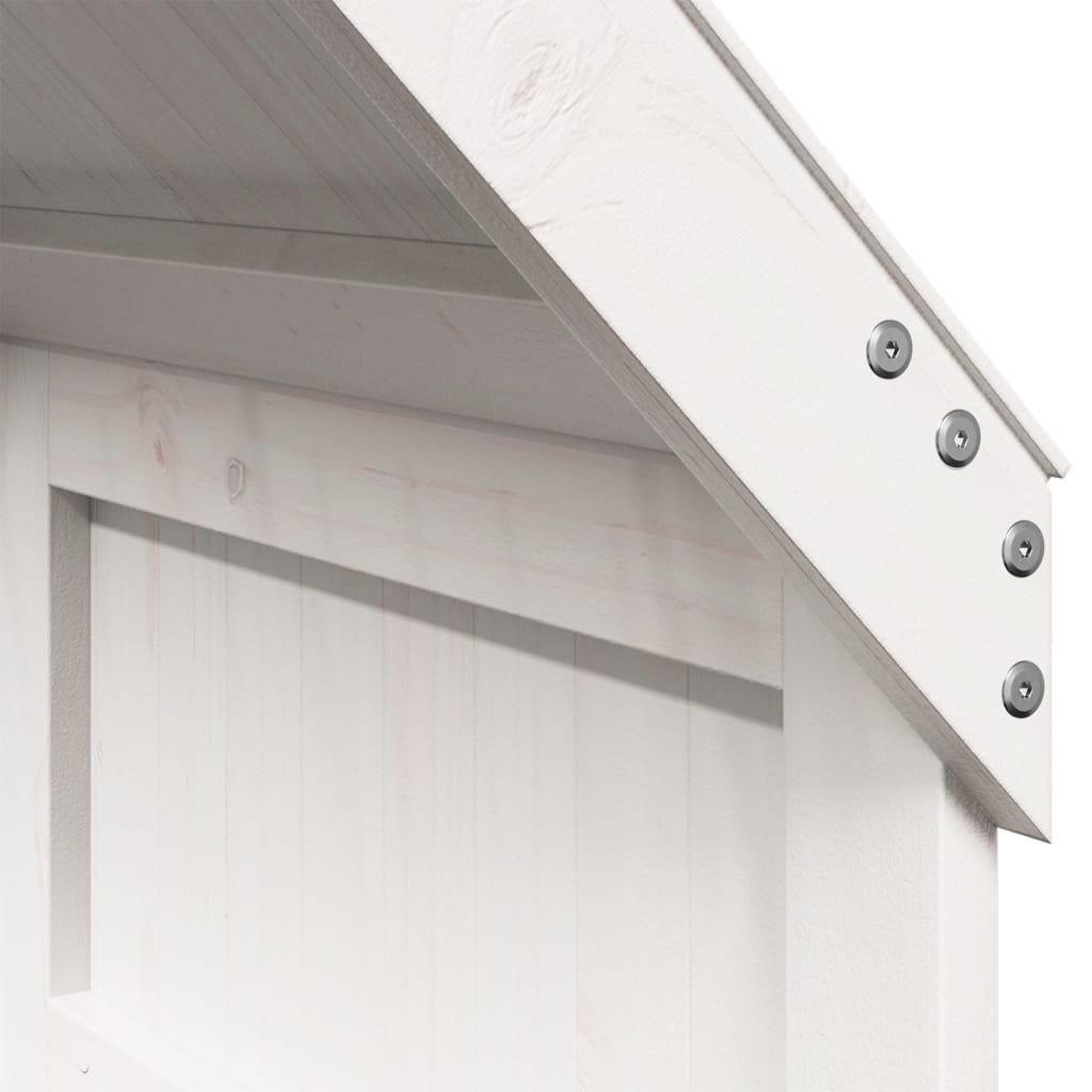 Stapelbed met dak massief grenenhout wit 90x200 cm