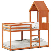 Stapelbed massief grenenhout 90x190 cm wasbruin