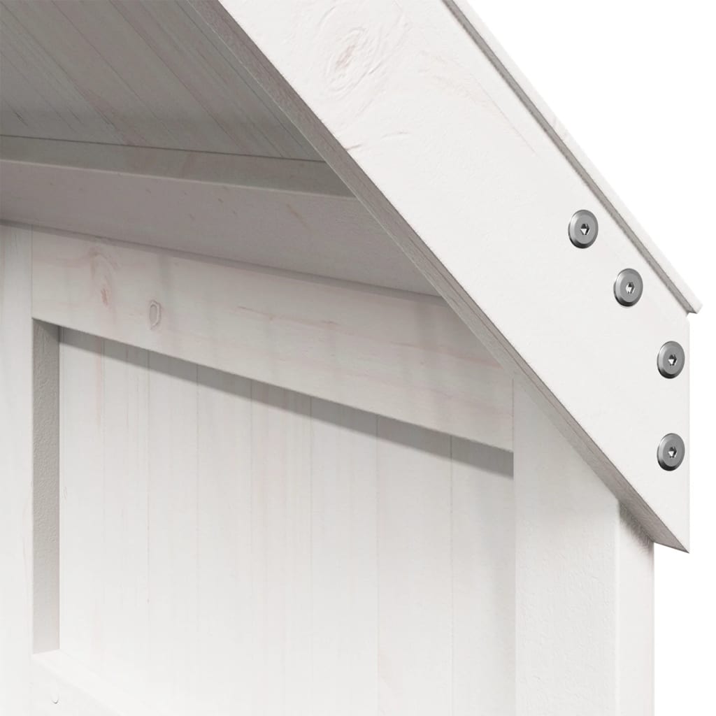 Stapelbed met dak massief grenenhout wit 75x190 cm