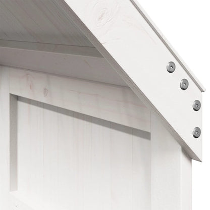 Stapelbed met dak massief grenenhout wit 75x190 cm