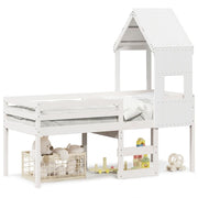 Hoogslaper huisje 75x190 cm massief grenenhout wit