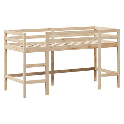 Halfhoogslaper met ladder en bedhuis grenenhout 90x190 cm
