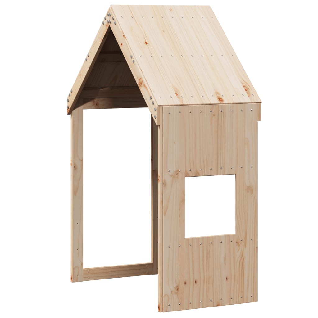 Halfhoogslaper met ladder en bedhuis grenenhout 90x190 cm