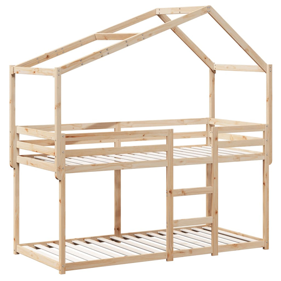 Kinderbedhuis massief grenenhout 90x200 cm