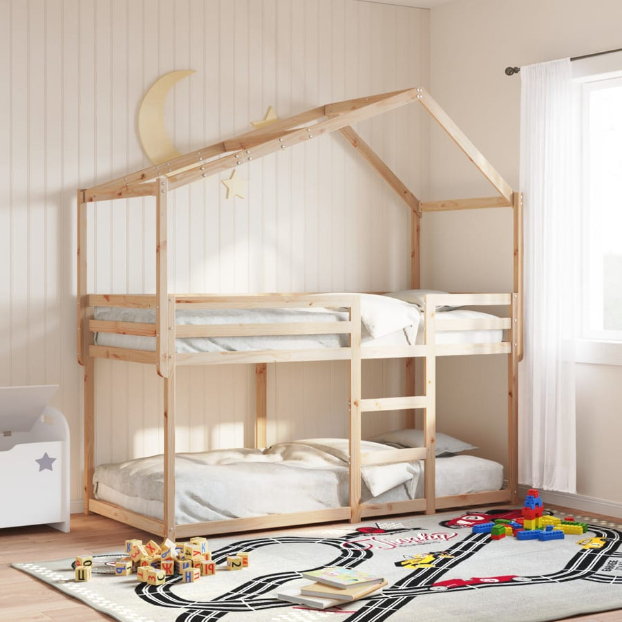 Kinderbedhuis massief grenenhout 90x200 cm
