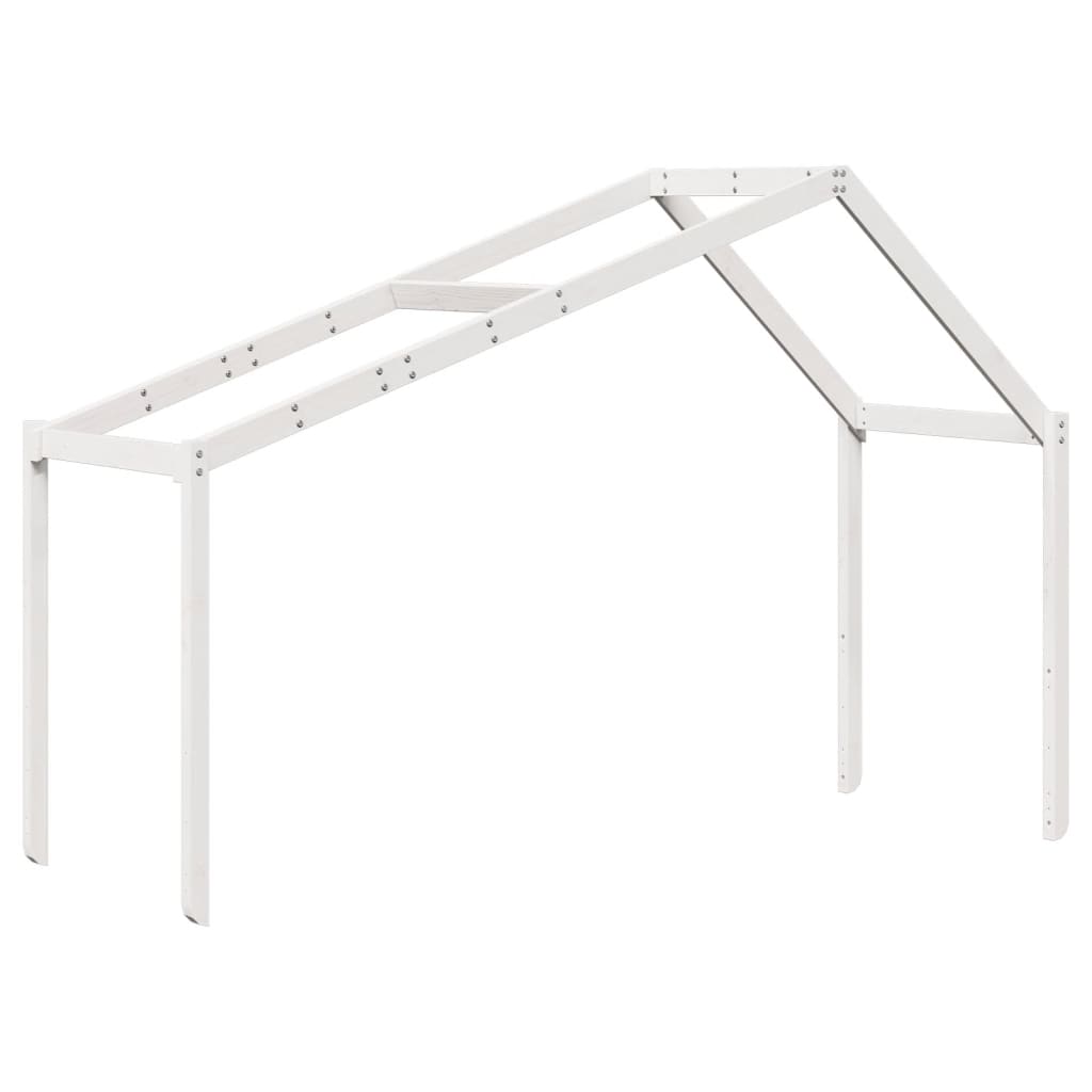 Stapelbed met dak massief grenenhout wit 90x200 cm