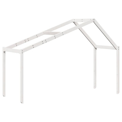 Stapelbed met dak massief grenenhout wit 90x200 cm