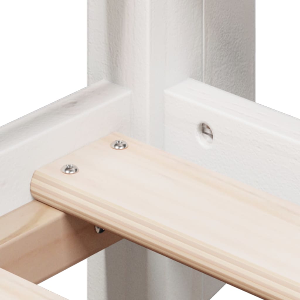 Stapelbed met bedhuis massief grenenhout wit 80x200 cm