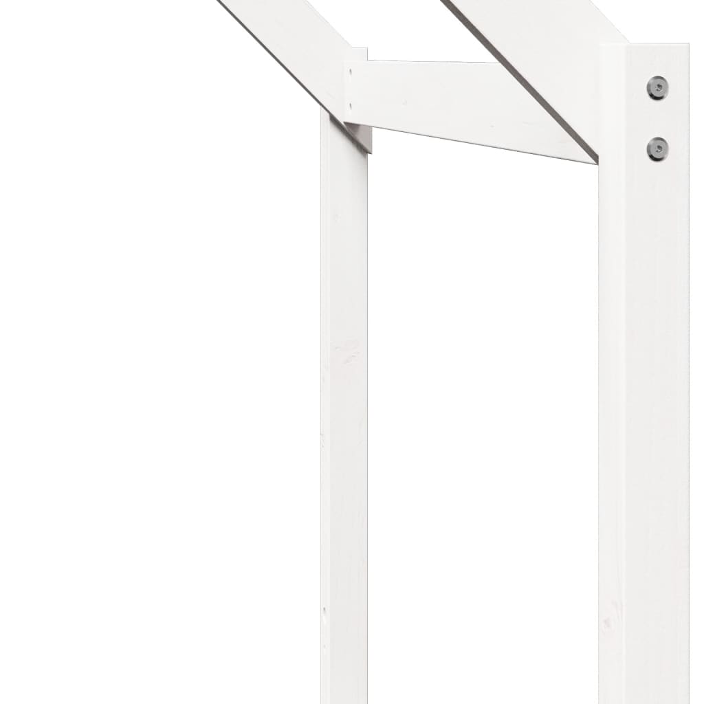 Stapelbed met bedhuis massief grenenhout wit 80x200 cm