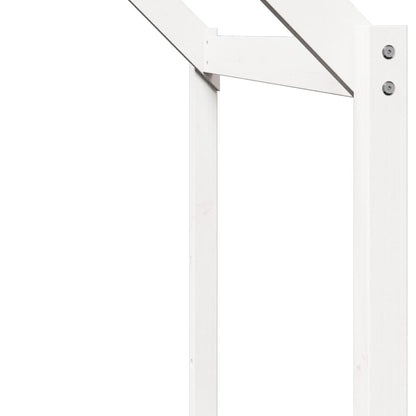 Stapelbed met bedhuis massief grenenhout wit 80x200 cm